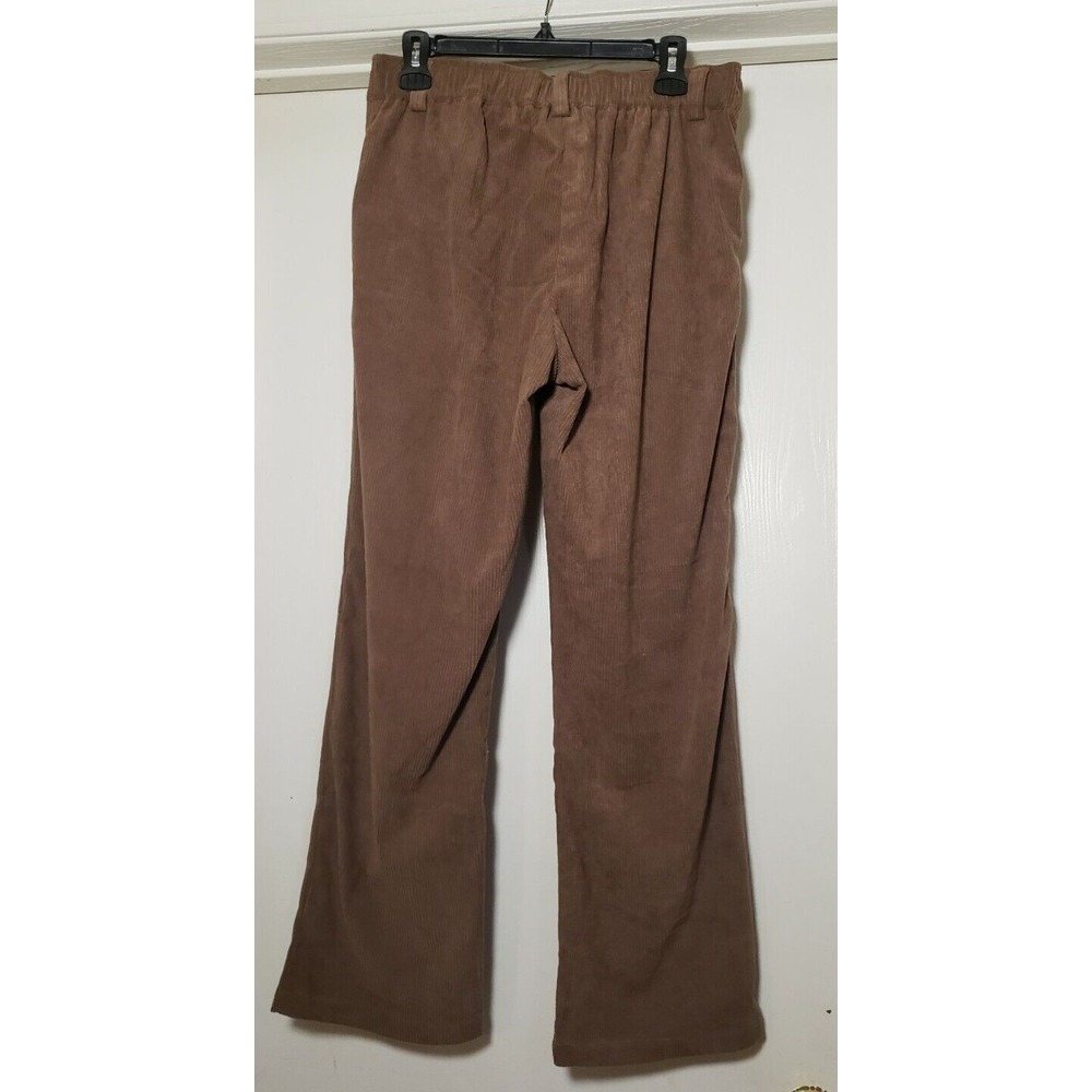 Women's Halara Pleated Corduroy Pants Size Medium Cocoa Brown Stretch Waist - Picture 7 of 9